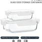 [80 oz & 36 oz]Extra Large Glass Food Storage/Baking Containers Set with Lids, 2 Pack 80 oz(10 cup)&2 Pack 36 oz (4.5 cup)Airtight Glass Container,Microwave,Oven,Freezer and Dishwasher, White