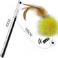 Cat Toys - Rainbow Wand, Feather Flips Plush Ball, Interactive Feather Teaser for Kitten Exercise - 3 Pack