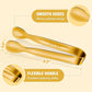 12 PCS Small Serving Tongs, 4.3" Mini Gold Tongs, Gold Kitchen Tongs for Serving Food, Coffee Bar, Tea Party, Desserts Party and Ice Bucket