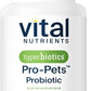 Vital Nutrients Pro Pets Probiotics for Dogs and Cats | Dog Probiotics for Digestive Health, Gut Health, Occasional Diarrhea* | Tasty Meat Flavor | Non-GMO | Hyperbiotics | 60 Micro Tablets