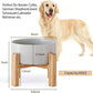 Petygooing Grey Elevated/Raised Ceramic Dog Bowl for Medium and Large Breeds, Dog Food Water Dish with Stand,Pet Feeding Bowl with Anti Slip Rubber Large Dogs(1800ml 7.6 Cups)