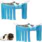 RIOUSSI Guinea Pig Hideout Hideaway Corner Fleece Toys Cage Accessories with Reversible Sides, Geo/Gray+Blue, 2 Pack