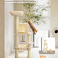 PETEPELA 45.7" Cat Tree for Indoor Cats, 5-Level Cat Tower for Large Cats with Metal Frame Large Hammock (17.3"x15.3"), Cat Condo with (18.5"x13") Big Top Perch & 4 Sisal Covered Scratching Post Beige