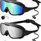 Rantizon Swim Goggles 2 Pack, Wide View Anti Fog&UV Swimming Goggles for Audlt, No Leaking Swim Glasses for Men Women Kids