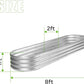 Land Guard 8ft Galvanized Raised Garden Bed Kit, Raised Garden Boxes Outdoor, Oval Metal Raised Garden Beds for Vegetables, Silver,108 Gallon Capacity(with 10 Connecting rods)
