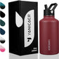 Insulated Water Bottle 64oz,Triple Wall Vacuum Stainless Steel(Dishwasher Safe),Leak Proof & Non-BPA,Flask Jug with Paracord Handle & Straw Spout Lids Sports