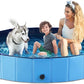 Jasonwell Foldable Dog Pool Collapsible Hard Plastic Dog Swimming Pool Portable Kiddie Pool Pet Pool Doggie Wading Pool Bath Tub for Puppy Small Medium Large Dogs Cats and Kids 79"