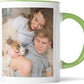 Custom Mug Upload Your Picture Personalized Coffee Mug with Photo Text Name Customized Cup Unique Ideas Gifts for Men Women Mom Dad Girlfriend Boyfriend Friend Family (Green, 11oz)