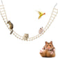 Rat Ladder Bridge Toy, Rat Climbing Toys, Natural Wooden Hamster Ladder Bridge Toy, Cage Accessories for Bird Parrot Cockatiel Sugar Gliders - 36 Steps - 50.78 x 3.14 Inch