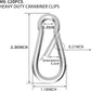 Carabiners Clip Spring Snap Hook,Heavy Duty Galvanized Steel(10&120PcsM6,50PCSM8&30PCSM10) Carabiner,Safety Quick Links Snap Hooks,Spring Clips for Swing Hammock Camping Keychain Outdoor