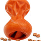 Rubber Dog Toys Treat Dispensing - Super Tough Treat Toys for Aggressive chewers Small, Medium and Large Dog Toys IQ Training (Orange)