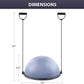 ZELUS Balance Ball Trainer with Resistance Bands and Foot Pump, Inflatable Yoga Ball for Home Gym Workouts, 23 Inch Exercise Half Ball for Balance Training Core Strength Fitness More, 330lb Cap