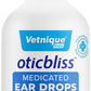 Vetnique Oticbliss Medicated Cat & Dog Ear Cleaner Drops - Dog Ear Infection Treatment with 1% Hydrocortisone to Soothe Itching, Redness, & Swelling - Vet Recommended