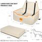 Dog Car Seat for Large/Medium Dog, Booster Seat Under 55Lbs or 2 Small Dogs, Detachable and Washable Travel Pet Seat with Thick Cushion and Storage Pockets (Beige)