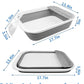 BNOSDM Collapsible Small Cat Litter Box for Kittens Open Potty Pan Foldable Cat Toilet with Scoop Senior Kitty Travel Shallow Litters Boxes Anti-Splash Waterproof Grey 17.7"×13.4"