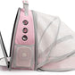 Lollimeow Cat Carrier Backpack, Bubble Expandable Backpack Carrier, Pets and Small Dogs,Airline-Approved, Designed for Travel, Hiking, Walking & Outdoor Use (Back Expandable-Pink)