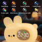 Bunny Alarm Clock for Kids with Night Light, Sleep Training Clock Time to Wake Clock, Rechargeable Silicone Light for Bedroom, Perfect Sleep Companion for Boys Girls