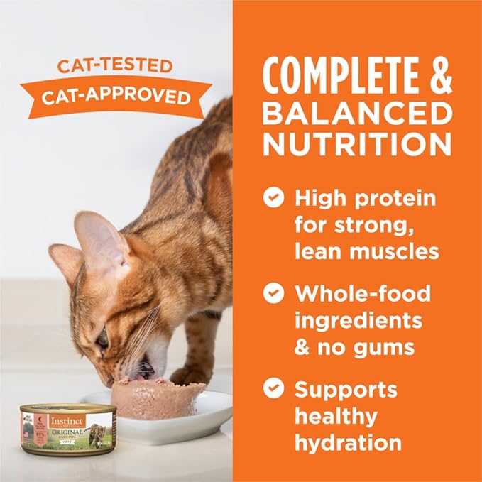 Instinct Original Grain Free Real Salmon Recipe Natural Wet Canned Cat Food by Nature's Variety, 5.5 oz. Cans (Case of 12)