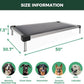 FXW TitanNest Chew-Proof Elevated Dog Bed, Raised Cot for Indoor/Outdoor/Camping Use, Durable & Washable Padded Pet Bed for Large Dogs, 50.0" L x 31.0" W x 7.3" H, Gray