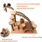 Wooden Hamster Bridge, Small Animals Climbing Ladder Activity Set Platform Ramps Playground Toys for Mouse Dwarf Hamster Gerbil Rat Sugar Glider Syrian Hamster