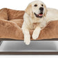 FUZI Luxury Aesthetic Dog Bed for Large Dogs with Washable Cover, Pet Couch, Pet Bed with Sides, Non-Slip Bottom, Soft and Durable Calming Dog Bed, Faux Rabbit Fur, Large 31.75x23.6x9.5 Light Brown