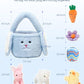 7 Piece Plush Stuffed Animals Playset Toys with Rabbit, Chick, Lamb, Carrot, Egg, Flower, Furry Bag, Soft Basket Set Toys for Girls Kids Ages 3+, Birthday Christmas Valentines Easter Party Favors