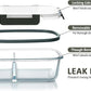 [5-Pack,36 Oz]Glass Meal Prep Containers 2 Compartments Portion Control with Upgraded Snap Locking Lids Glass Food Storage Containers, Microwave, Oven, Freezer and Dishwasher (4.5 Cups)