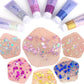 Rose Body Glitter,Sparkling Neon Outfit Party Holographic Sequins Paint Body Glitter Gel Makeup.(04# Rose)