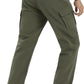 TACVASEN Men's Winter Pants 9 Pockets Fleece Snow Hiking Pants Water-Resistant Warm Softshell Thick Tactical Pants