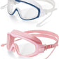 Adult Swimming Goggles,Leak-Proof,Anti-Fog Pool Glasses,Wide View Swim Goggles with Ear Plugs and Nose Clip