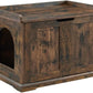 unipaws Cat Litter Box Enclosure Furniture, Dog Proof Hidden Litter Box Cover, Cabinet for Large Cat,Hideaway Kitty House, Rustic
