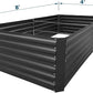 8x4x2FT Metal Raised Garden Bed Kit, Galvanized Outdoor Garden Bed Planter Box for Vegetables, Flowers, Herbs, Succulents and More, Black