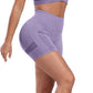 CHRLEISURE Women's 4 Packs Workout Gym Shorts, High Waisted Butt Lifting Scrunch Butt Seamless Booty Shorts