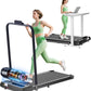 Folding Walking Pad Treadmill with Handle Bar, 3.5HP Compact Portable Foldable Walking Pads Treadmill with Handles, Electric Small Treadmills for Home Office Apartment, LED Display, 400 LBS Capacity