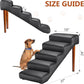 Senneny Black Faux Leather Dog Stairs, for Pets up to 150 lbs, Waterproof, Scratch Resistant Pet Steps/Stairs with High Density Foam and Detachable Wooden Legs, Black, 5 Step