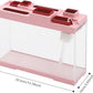 Modern Acrylic Betta Fish Tank Aquarium Kit with LED Lighting and USB Charging Ports 20 Gallon Small Fish Tank for Home Office Decor, Ideal for Living Rooms, bedrooms (Pink)