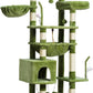 Cat Tree, Cat Tower for Large Cats with 2 Big Platforms, 2 Baskets, condo and Toys, 63" Cat Scratching Posts for Indoor Cats, Green GCT020GR