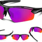Polarized Sports Sunglasses for Men Women,UV400 Protection Sunglass for Running Cycling Fishing Hiking TR90