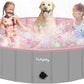 Furrybaby Dog Pool, Foldable Dog Pools for Large Dogs Portable Kiddie Pool Pet Doggie Wading Swimming (Pink 63'') Indoor and Outdoor