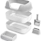 Stainless Steel Sifting Litter Box with Lid, Metal Litter Pan Tray with Scoop for Big Cats & Multi Cat, Extra Large Cats Litterbox Odor Control, Easy Clean (with Enclosure & Step, X-Large)