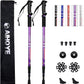 Aihoye Hiking Trekking Poles, 2 Pack Collapsible, Lightweight, Anti Shock, Walking Sticks, Adjustable Hiking Pole for Men and Women