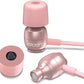 LUDOS Clamor Wired Earbuds in-Ear Headphones, 5 Years Warranty, Earphones with Microphone, Noise Isolating Ear Buds, Memory Foam for iPhone, Samsung, School Students, Kids, Women, Small Ears - Pink