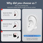 Open Ear Bone Conduction Headphones Bluetooth 5.3 Clip On Earbuds with Digital Display Charging Case 60 Hours Playtime Sport Earphones Built-in Mic IPX7 Waterproof for Running Fitness White