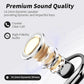 Open Ear Clip Wireless Earbuds Bone Conduction Headphones, Bluetooth 5.4, Open Ear Design for Running Fitness,office，Built-in Mic, IPX7 Waterproof, LED Display Charging Case,Ear Hooks Ear Buds