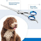 Laazar Pet Grooming Set - 7" Straight Pet Grooming Scissors & 6.5" Pet Thinning Shears with 42 Teeth | Professional Dog Scissors Kit | Use as Cat and Dog Shears