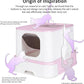 RIZZARI Foldable Cat Litter Box,Cat Box with Drawer, Large Capacity Litter Box with Lid, Top Opening Litter Pan for Small to Big Cats (Pink)