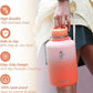 Coolflask 64 oz Water Bottle with Straw, Half Gallon Insulated Large Water Jug with Straw & Spout Lids, Double Wall Stainless Steel Metal Flask, Keep Cold 48h Hot 24h, Sunny Orange