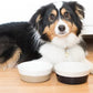 Waggo Dipper Ceramic Dog Bowl for Small and Large Breeds - Heavyweight and Durable Pet Food and Water Dish Crock, Dishwasher Safe, Modern (Vintage Grey, Small)