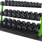WF Athletic Supply Heavy-Duty Dumbbell Rack Stand, Weight Rack for Home Gym, Weight Holder, Available Sizes for Storage 5-50LB or 5-75LB Dumbbell Pairs, Black/Red/Green/Blue, RACK ONLY