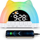 Kids Alarm Clock, OK to Wake Clock for Kids, Cat Clock with 11 Colors Night Light, 10 Soothing Sounds, Child Lock, Dual Alarms, Sleep Training, Birthday Gift for Boy Girls Children